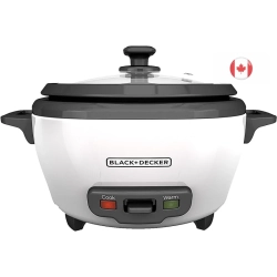 BLACKDECKER Effortless Cooking \w Black+Decker 2-In-1 Rice Cooker & Food Steamer - 6-Cup Capacity, Automatic Keep Warm, Nonstick Bowl, Steaming