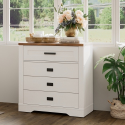 WAMPAT 4 Drawers Dresser for Bedroom, Drawer Of Chest Clothes Organizer \w Anti-Tilt Device, 31.9" Tall Storage Cabinet for Closet Hallway Living