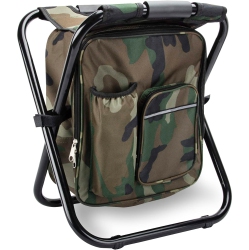 HLD Backpack Stool Cooler Chair Heavy Duty 400 Lbs Max Load Portable Lightweight Stool Folding Cooler Stool for Camping Hunting Fishing