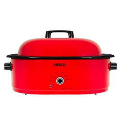 NESCO 18 Quart Roaster Slow Cooker - In Red