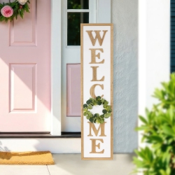 NORTHLIGHT Welcome Wooden Framed Outdoor Porch Sign - 40