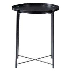 CORLIVING Ayla Metal End Table With Removable Tray In Black