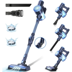GENER Cordless Vacuum Cleaner: 6-In-1 Stick Vacuum \w 180° Bendable Wand, Powerful Suction, Self-Stand, Rechargeable, Lightweight - Ideal For