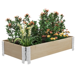 OUTSUNNY Wooden Raised Garden Bed Kit \w Open Bottom, 45.3" X 23.6" X 7.9" Foldable Outdoor Elevated Planter Box for Vegetables, Flowers, Fruits