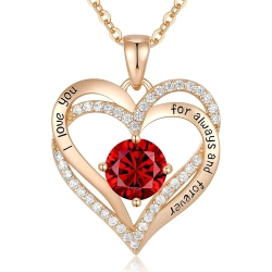 CDE 925 Sterling Heart Pendant Necklace \w Birthstone Zirconia - Ideal Birthday, Mother’S Day, Anniversary Gift for Women, Wife, Mom, Girlfriend