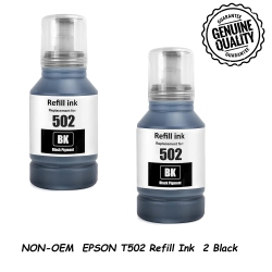 BESTONER 2 Bk Compatible Refill Ink Bottles Replacement for Epson 502 T502 Ecotank Et-2750 Et-3750 Et-4750 Et-2760 Et-3760 Et-4760 Et-2700 Et-3700