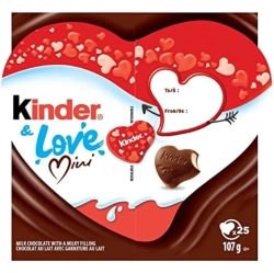 KINDER & Love Mini T25X24 Valentine - Heartwarming Chocolates for A Sweet Valentine's Day Surprise
