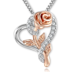 GENER Charming Love Heart Crystal Necklaces - 18K Gold Plated Pendant Jewelry for Women, Perfect Gifts for Birthday, Anniversary, And Valentine's Day