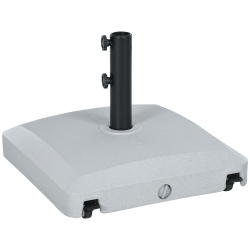 OUTSUNNY Square Plastic Patio Umbrella Base \w Wheels, 66 Lb Heavy Duty Filled Umbrella Stand, Market Umbrella Base Holder for Outdoor, Garden