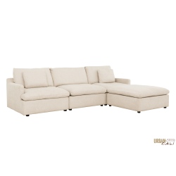 URBAN CALI Long Beach Medium Modular Sectional Sofa With Ottoman (Axel Beige)