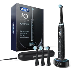 ORAL B Oral-B Io Series 10 Electric Toothbrush, Cosmic Black, 4 Brush Heads, Travel Case, Io Sense Charger - Pressure Sensor, 7 Cleaning Modes