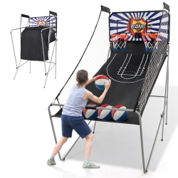 COSTWAY Dual Shot Basketball Arcade Game With 8 Game Modes Arcade Sound Electronic Scoring