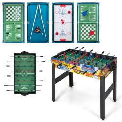 COSTWAY 12-In-1 Combo Game Table Set With Foosball Air Hockey Pool Ping Pong Chess Bowling