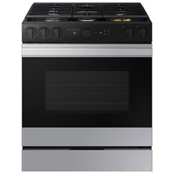 Samsung BESPOKE 30" 6 Cu. Ft. True Convection 5-Burner Slide-In Gas Range (NSG6DG8500SRAA) - Stainless Steel