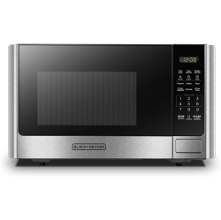 BLACKDECKER Black+Decker Digital Microwave Oven With Turntable Push-Button Door, Child Safety Lock, Stainless Steel, 0.9 Cu Ft