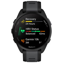 Garmin Forerunner 165 45mm Bluetooth Running Smartwatch Medium Large Black Slate Grey Best Buy Canada