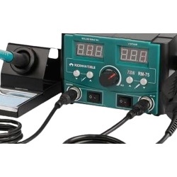 ROCKMAN TOOLS Soldering Station, 2 In 1 Soldering & Hot/cooling Air Conversion, Lcd, Auto Sleep Protection, 480 Celsius Fast Heating \w 4 Extra Tips
