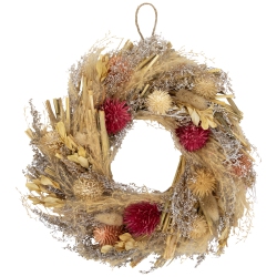 NORTHLIGHT Pampas Grass And Dried Floral Spring Wreath - 11