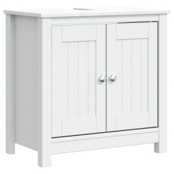 VIDAXL Bathroom Sink Cabinet Berg 60X34X59 Cm Solid Wood Pine In White