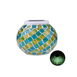 BONSAI BRIGHT Solar Colorful Glass Led Light - Stainless Steel