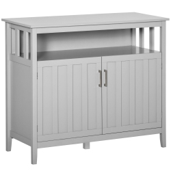 HOMCOM Sideboard Buffet Storage Cabinet, Console Table, Kitchen Storage Cabinet With Open Shelf And Adjustable Shelves In Grey