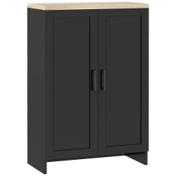 HOMCOM Modern Buffet Cabinet With Storage, 24" Narrow Sideboard, Kitchen Storage Cabinet With 2 Shaker Doors And Adjustable Shelf In Black