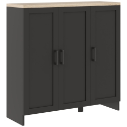HOMCOM Modern Buffet Cabinet With Storage, 35" Narrow Sideboard, Kitchen Storage Cabinet With 3 Shaker Doors And Adjustable Shelves In Black