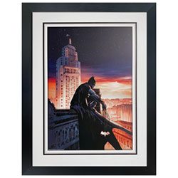 Frameworth Batman Skyline Portrait Framed Print (26x34")