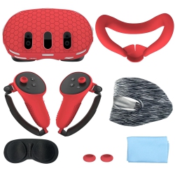 HLD 7PCs Accessories Set for Meta Quest 3, Anti-Scratch Vr Shell Cover, Face Cover, Button Rocker Caps, Lens Protective Cover, Wiping Cloth, Eye