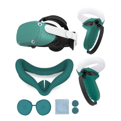 HLD Protective Cover for Oculus/meta Quest 2 Accessories, Silicone Controllers Grip Cover Protector, Soft Shell Skin \w Face Cover And Lens Cover By