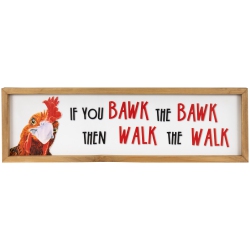 NORTHLIGHT Bawk And Walk Rooster Framed Metal Wall Sign - 19.75