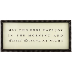 NORTHLIGHT Joy And Sweet Dreams Framed Metal Wall Sign - 17.75