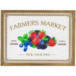 NORTHLIGHT Farmers Market Framed Metal Wall Sign - 15.75