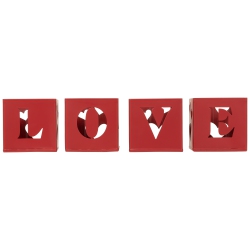 NORTHLIGHT Love Blocks Valentine's Day Metal Votive Candle Holders - 2.75" - Set Of 4