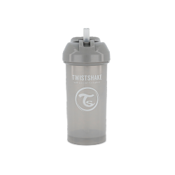 TWISTSHAKE Straw Cup 360Ml 6+M Pastel In Grey