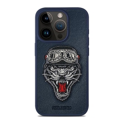 SANTA BARBARA Patti Series Cat Embroidered Leather Case for Iphone 15 Pro