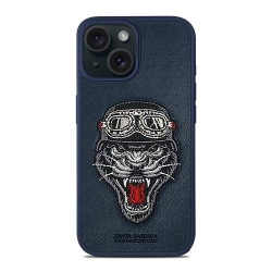 SANTA BARBARA Patti Series Cat Embroidered Leather Case for Iphone 15