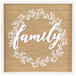 NORTHLIGHT Family Framed Wooden Wall Sign - 15.75" - In White