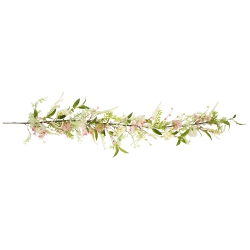 NORTHLIGHT Hydrangea And Berry Floral Spring Garland - 5' - Pink And In White