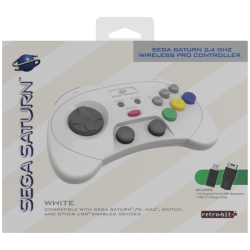RETRO-BIT 2.4 Ghz Wireless Pro Analog Sega Saturn Controller for Saturn/switch/USB In White