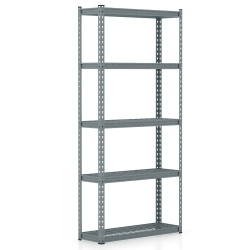 COSTWAY 5-Tier Heavy Duty Storage Shelf Storage Utility Rack Shelf With Anti-Tipping Device In Grey