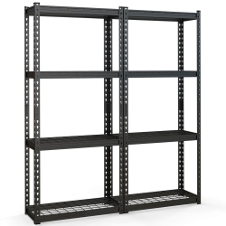 COSTWAY 4-Tier Metal Shelving Unit Heavy Duty Wire Storage Rack With Anti-Slip Foot Pads In Black