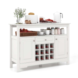 COSTWAY Buffet Sideboard Wine Liquor Coffee Bar Cabinet With Removable Wine Rack