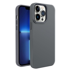 MOBILE MAGIC for Iphone 15 Premium Liquid Silicone With Metal Buttons And Camera Edges Case Cover - In Grey
