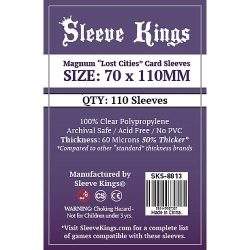 SLEEVE KINGS Board Game "magnum Lost Cities" Size Card Sleeves: "clear" (70MM X 110Mm) 110 Sleeves Per Pack
