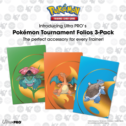 ULTRA PRO Pokemon Trading Card Game: Tournament Folios 3-Pack Charizard, Blastoise, Venusaur