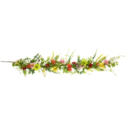 NORTHLIGHT Poppy And Eucalyptus Spring Garland - 5' - And Yellow In Red