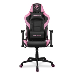 COUGAR Armor Elite Office Gaming Chair - Ergonomic, High Back Premium Breathable Pvc Leather Reclining Backrest Headrest & Lumbar Cushions In Pink