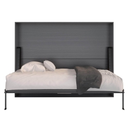 TRUE CONTEMPORARY Heidi Ii Rustic Horizontal Murphy Wall Pull Down Bed (Twin) In Grey