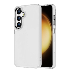 ICM Topsave Thin Slim Shockproof Bumper Protective Case, Anti-Scratch Clear Back Cover for Samsung Galaxy S24 (6.2") In White